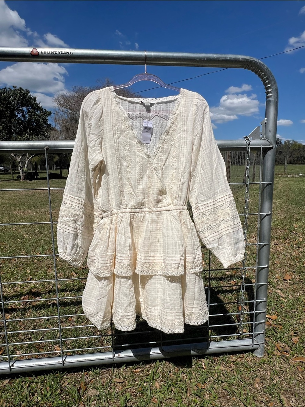 Boho American Eagle Dress in Cream